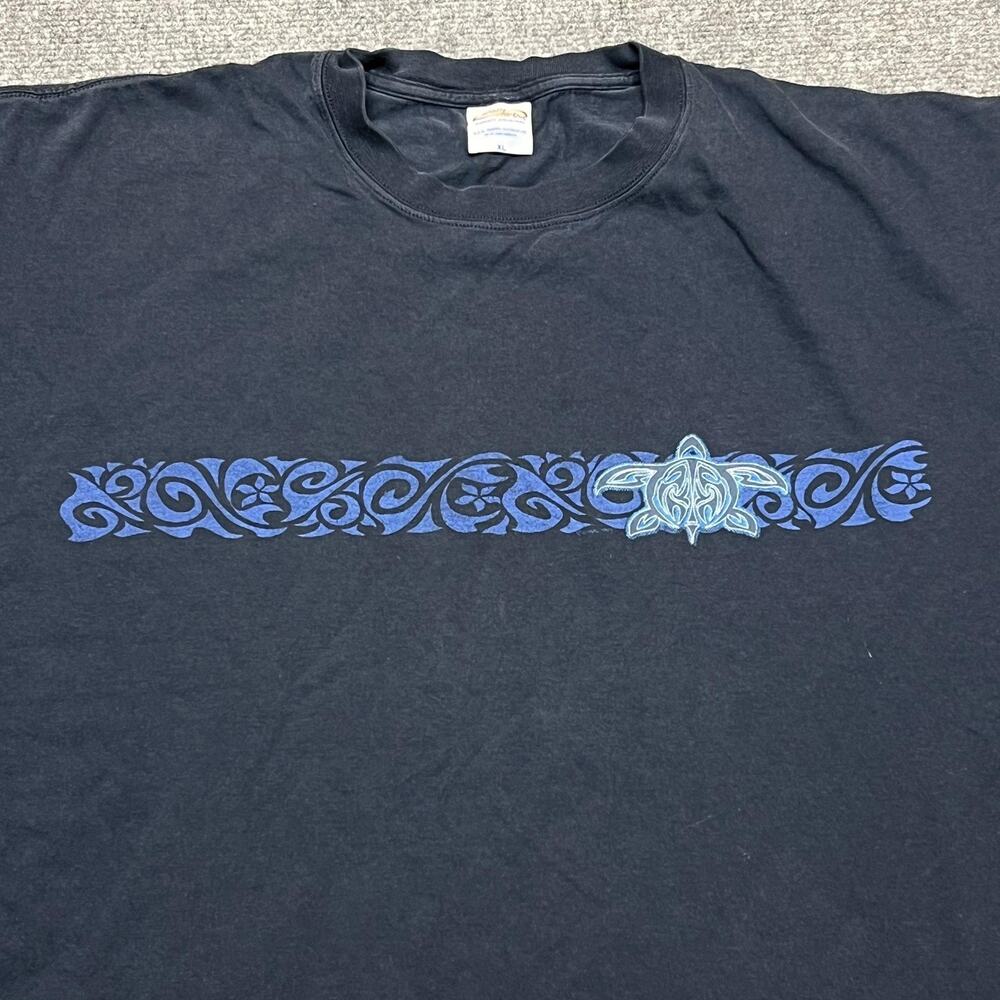 Crazy Shirts Shirt Mens XL Blue Blue Honu Hawaii Turtle Tribal Graphic Tee